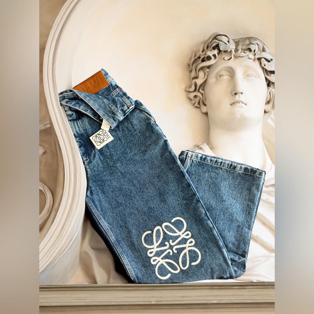 Loewe Blue Baggy Wide Leg Jeans